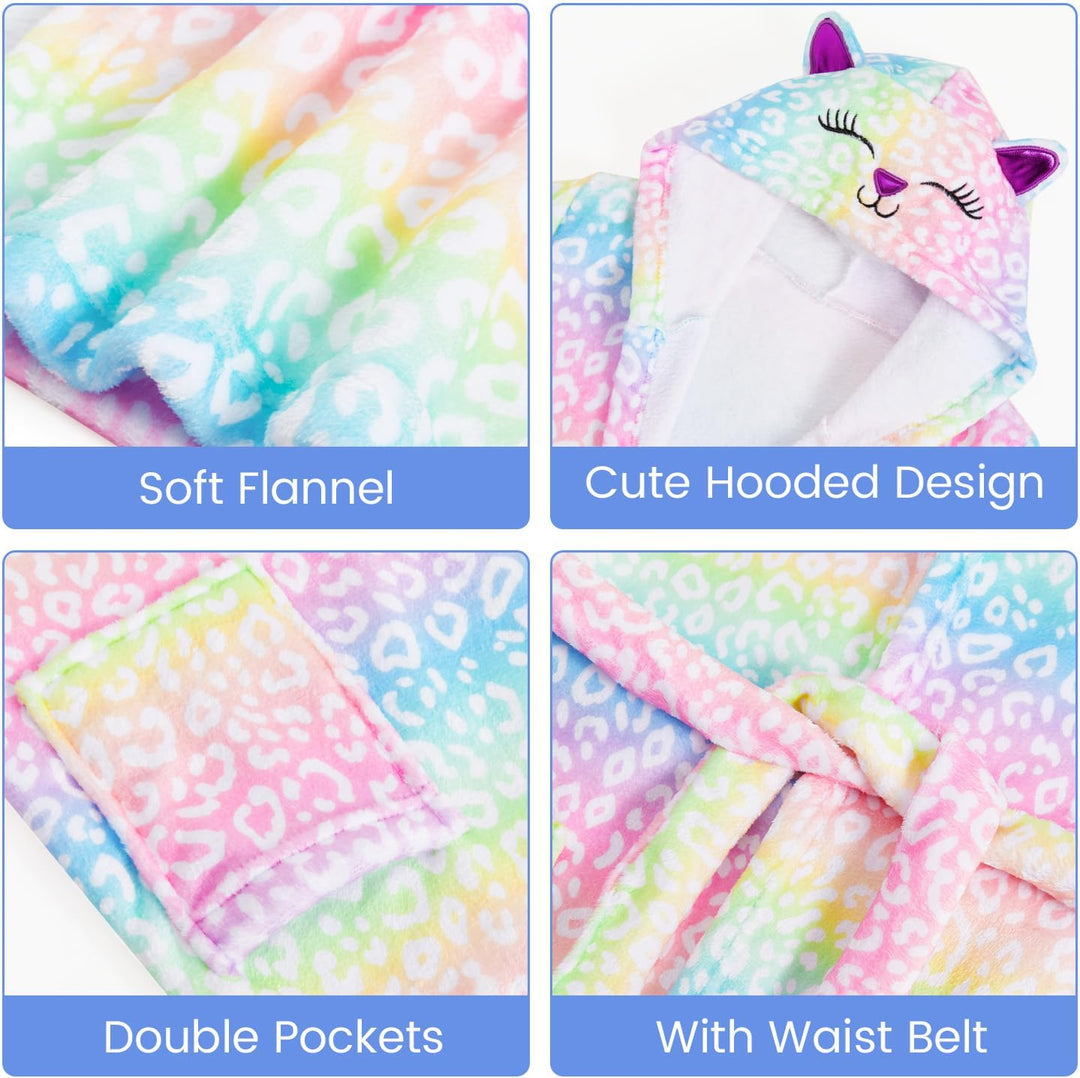 WYTbaby Bademantel Kinder Mädchen Flauschig Fleece bademantel mädchen Lange Ärmel Kinderbademantel m