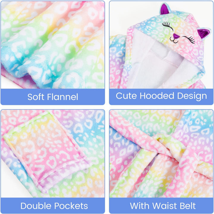 WYTbaby Bademantel Kinder Mädchen Flauschig Fleece bademantel mädchen Lange Ärmel Kinderbademantel m