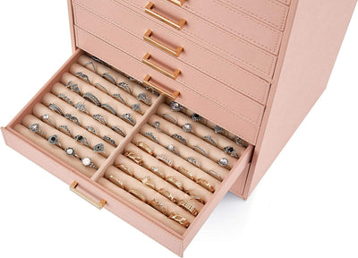 Mondeer Extra Grosse Schmuckschatulle, Schmuckschatulle Organizer für Halskette Ohrringe Armbänder R