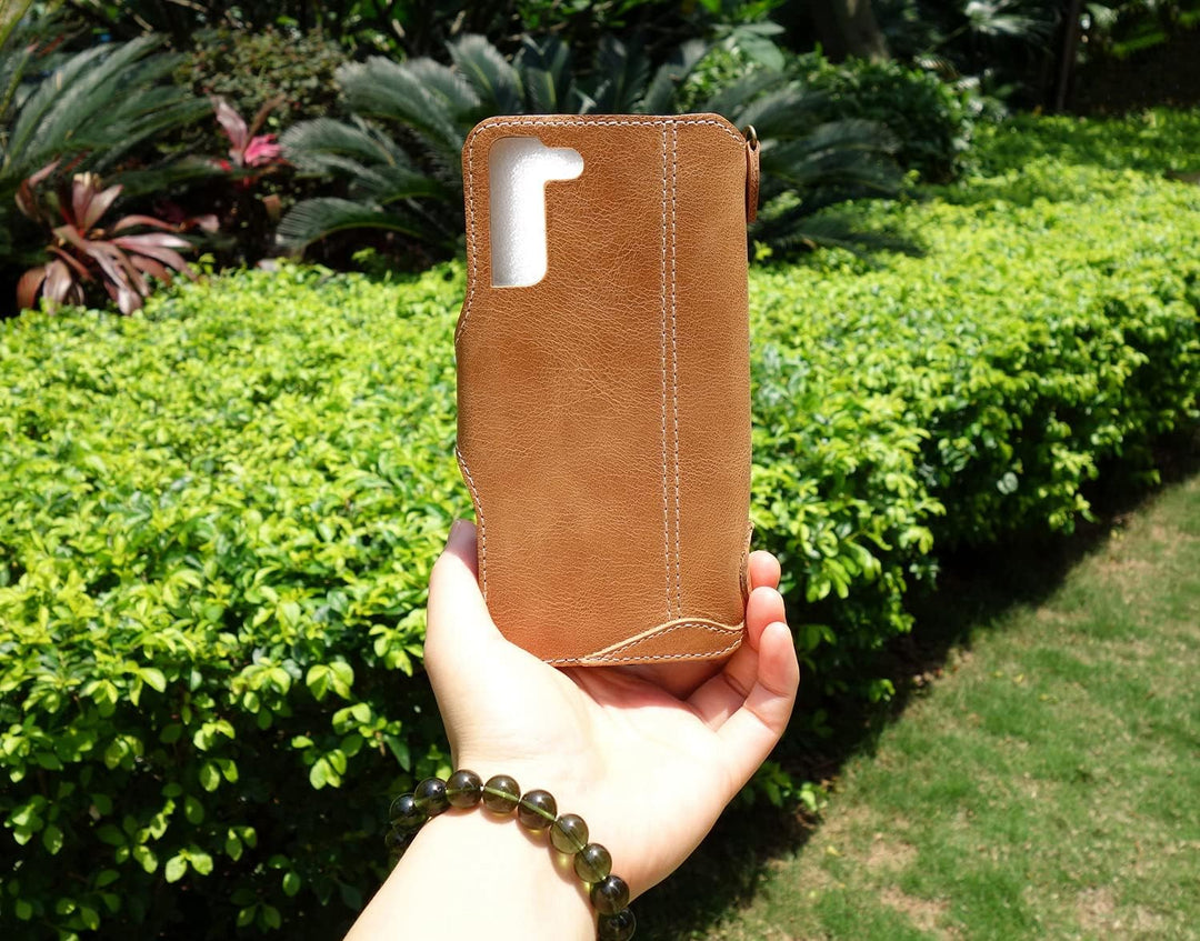 Yogurt Handyhülle für Samsung Galaxy S22+, Hülle Echtleder Case Ledertasche Lederhülle für Samsung S