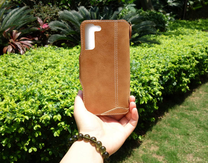 Yogurt Handyhülle für Samsung Galaxy S22+, Hülle Echtleder Case Ledertasche Lederhülle für Samsung S