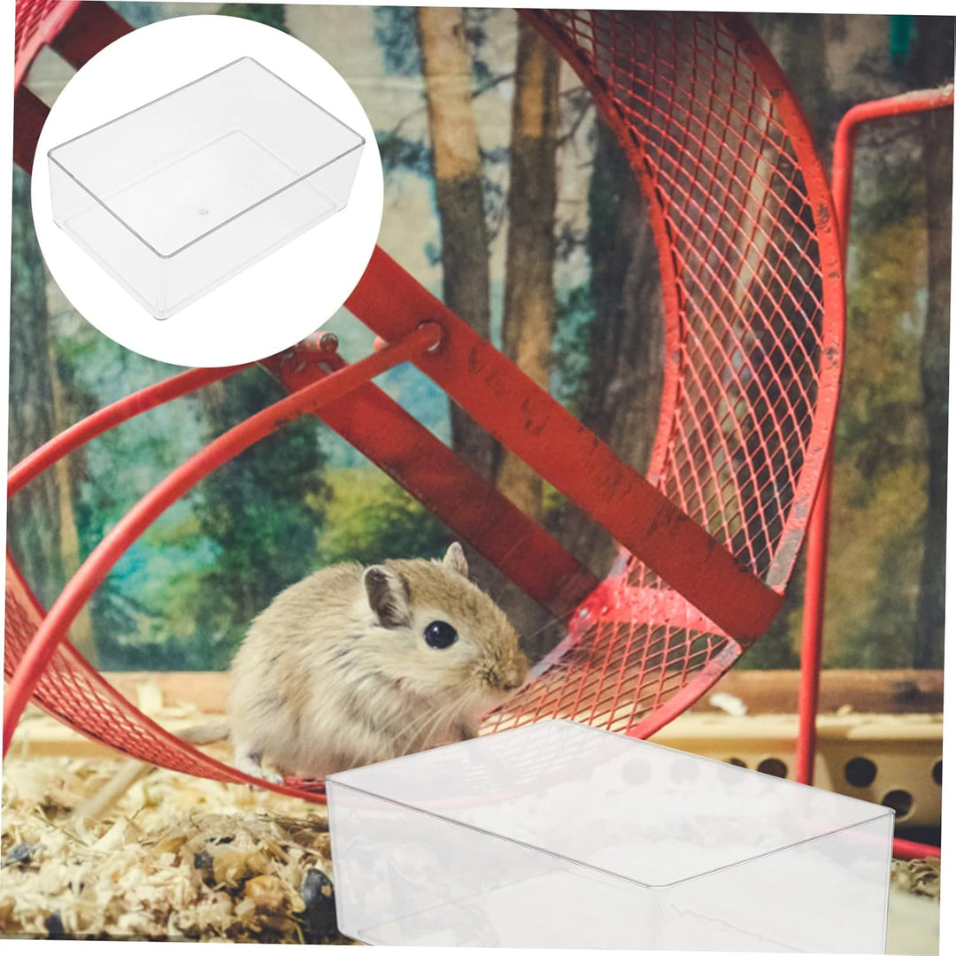 Supvox Transparente Sandbadewanne aus Acryl mit Sandbad Wachteln Kompaktes Hamsterbad für Täglichen