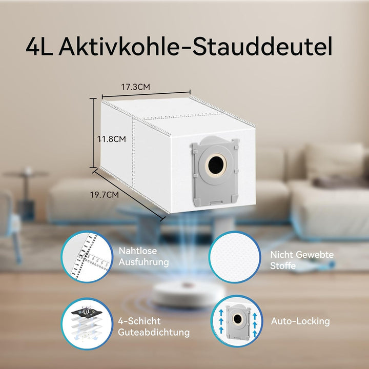 24 Stück Zubehör-Set Passend für Ecovacs Deebot T50 Omni/T50 Pro Omni, 1 Hauptbürste, 4 Filter, 6 Se