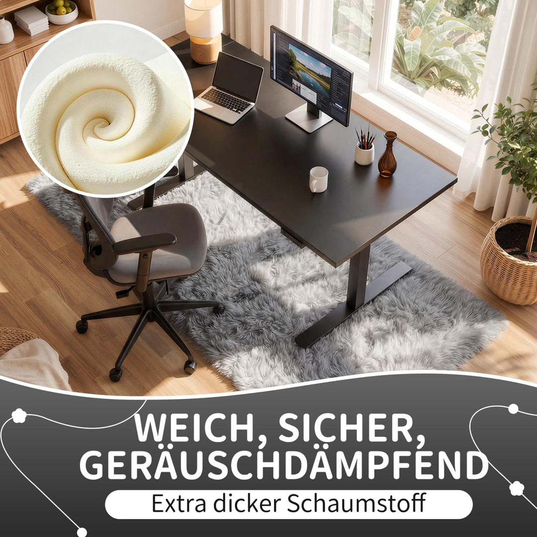 VOFUSHON Wohnzimmer Hochflor Teppich,Shaggy Flur Läufer Teppich Modern Flauschiger Weich Teppich Gro