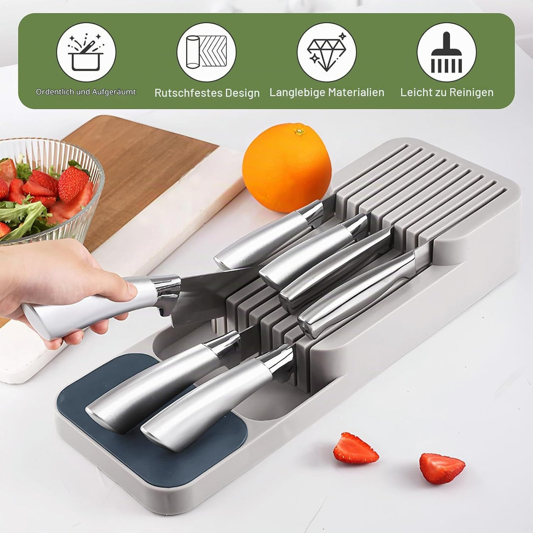 Messer Organizer Schublade,Messerblock ohne Messer,Verbesserte Messerblock für Schublade,Schubladen-