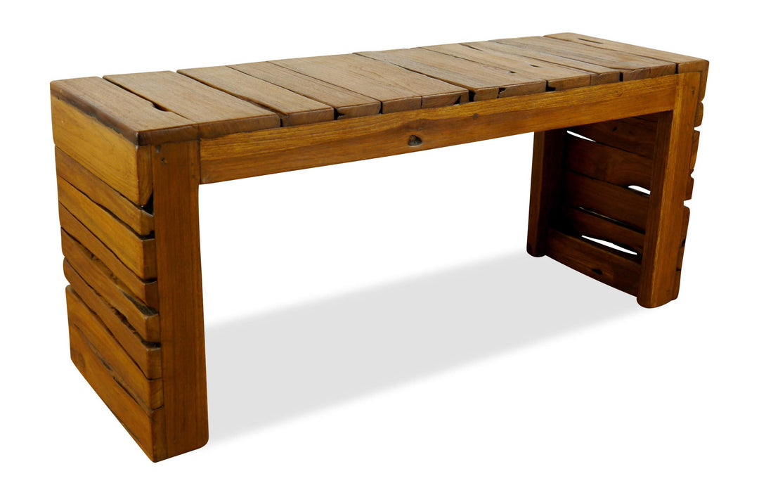 livasia Teak Eckbank, Sitzbank, Küchenbank, Holzmöbel (grosse Bank), grosse Bank