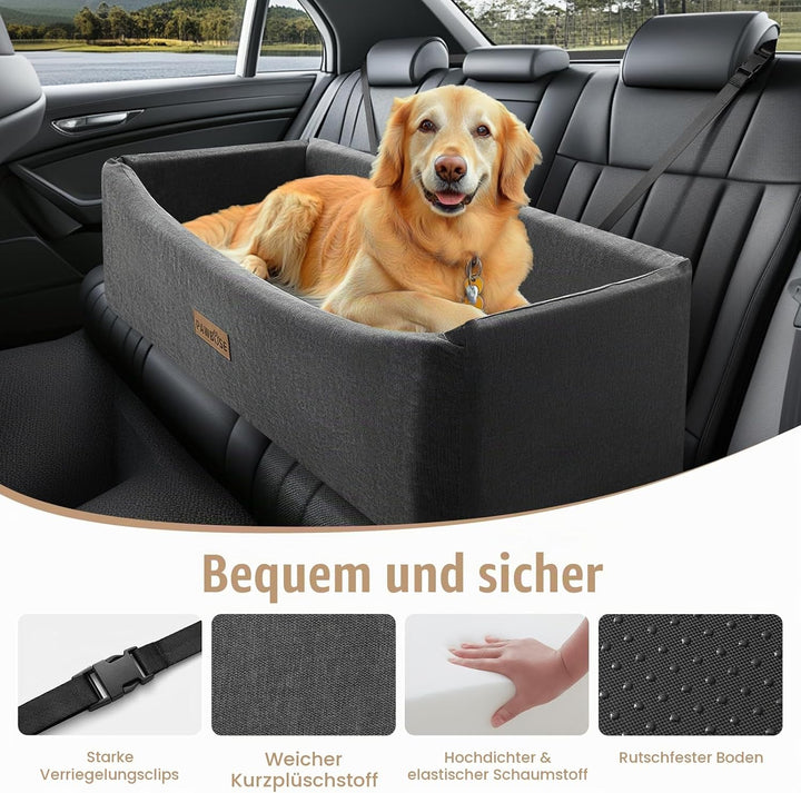 Hunde Autositz, Hunde Autobett für grosse Hunde bis zu 100Lbs, waschbar Hund Booster Autositz, Beque