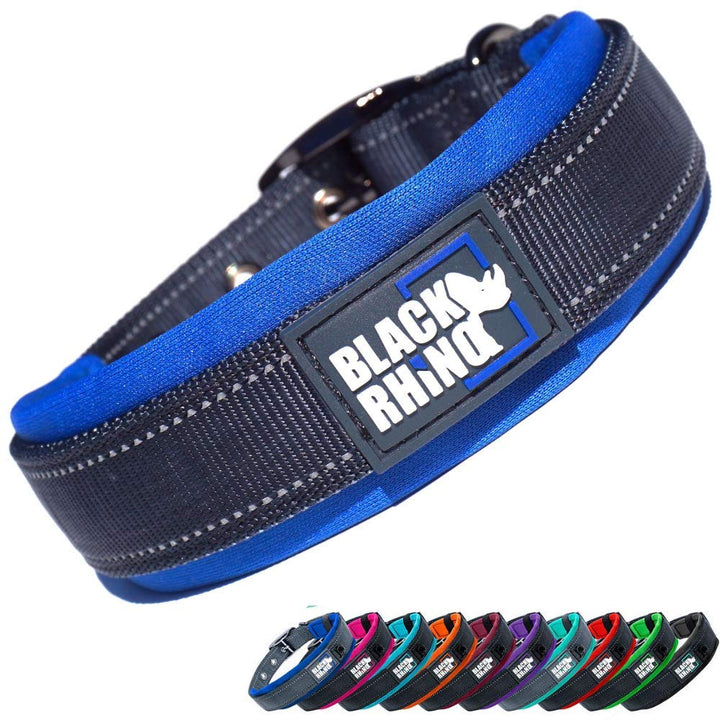 Black Rhino - Das Comfort Halsband Super Weiches Neopren Gepostertes Hundehalsband für alle Hunderas