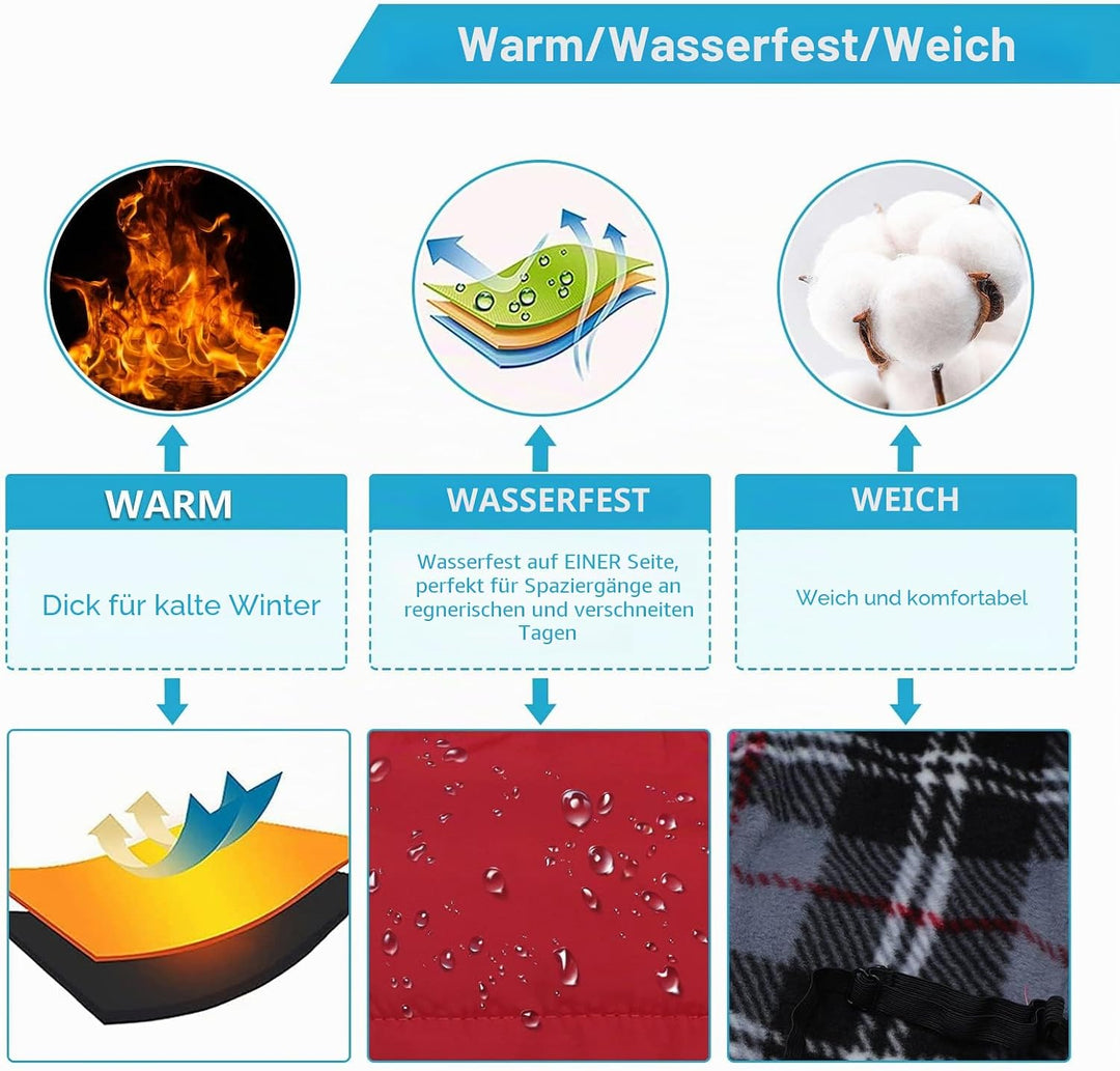 Pethiy -Super Warm Hunde wintermäntel mit Geschirr, Hundejacke mit Innenfleece, Wasserdichte Kleine