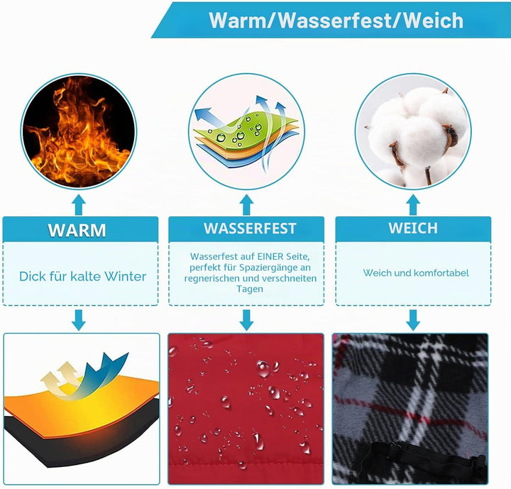 Pethiy -Super Warm Hunde wintermäntel mit Geschirr, Hundejacke mit Innenfleece, Wasserdichte Kleine