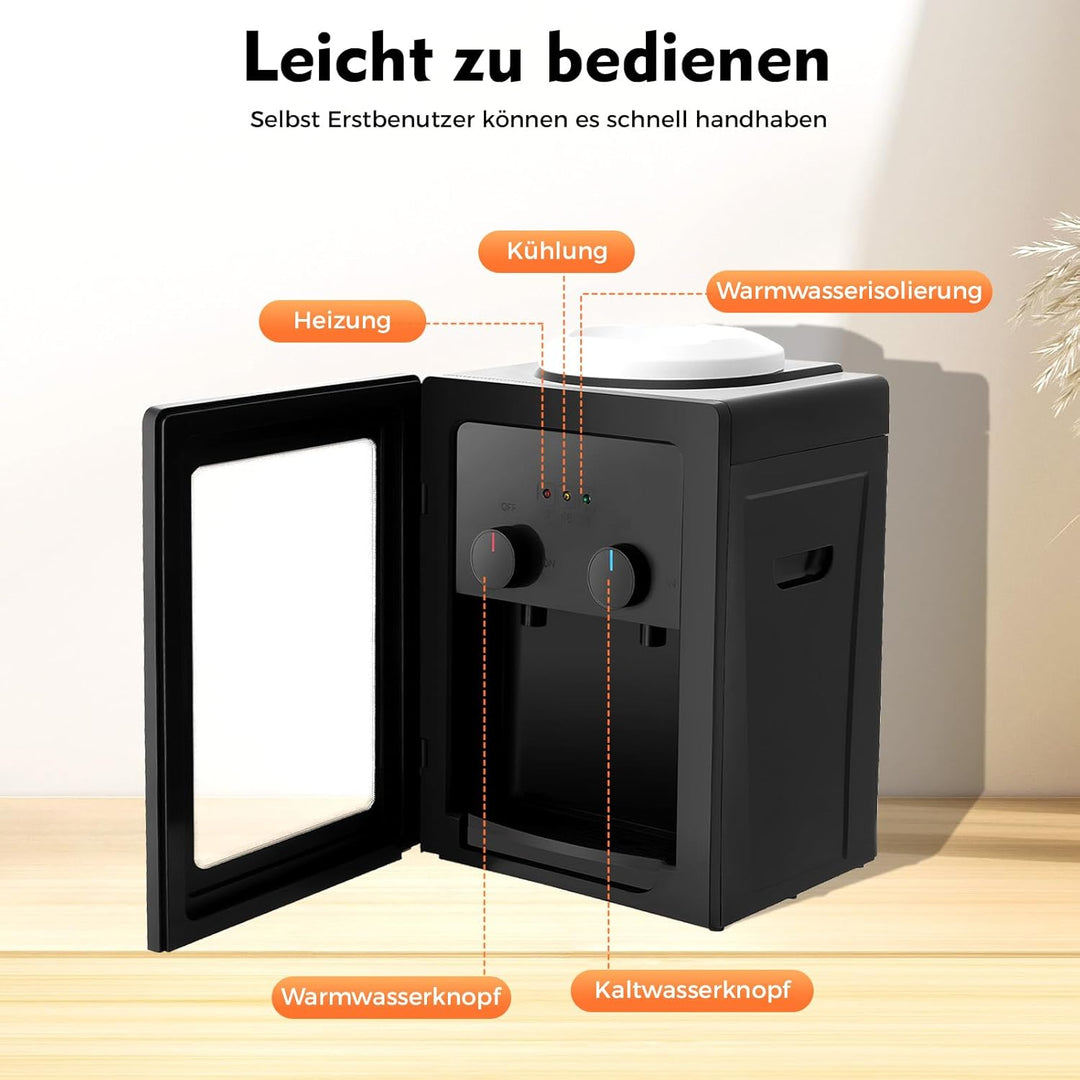 550W Elektrischer Wasserspender, Water Dispenser für 3,5L, 5L, 10L, 18L Wasserfässer, Kalt Heiss Dop