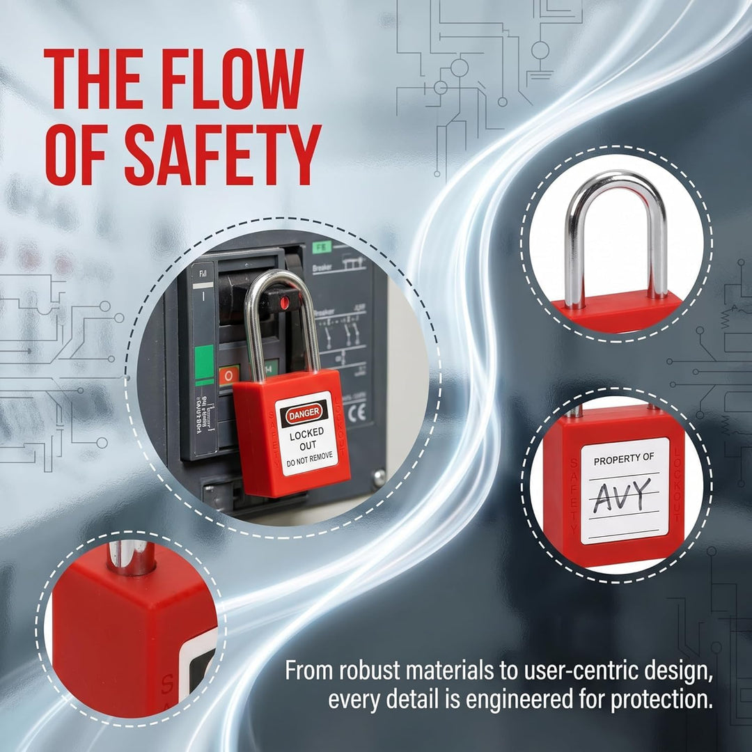 WUWEOT 10 Stück Lockout Tagout Schlösser, verschiedene rote Loto Safe Vorhängeschlösser, OSHA-Sicher