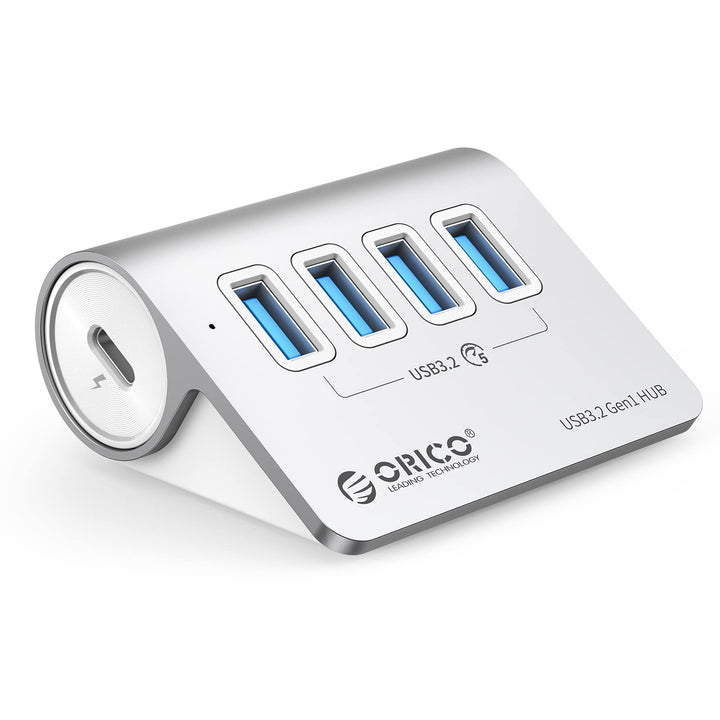 USB C Hub, ORICO USB C 3.2 GEN 1 Hub 5Gbps, 4-Port Aluminium USB Verteiler mit 0.5M USB C Kabel, USB