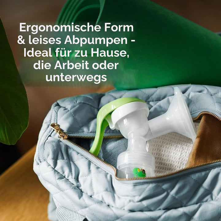 MAM Handmilchpumpe – Komfortable und kompakte Milchpumpe, einzigartig upgradebar – Handpumpe für Mut