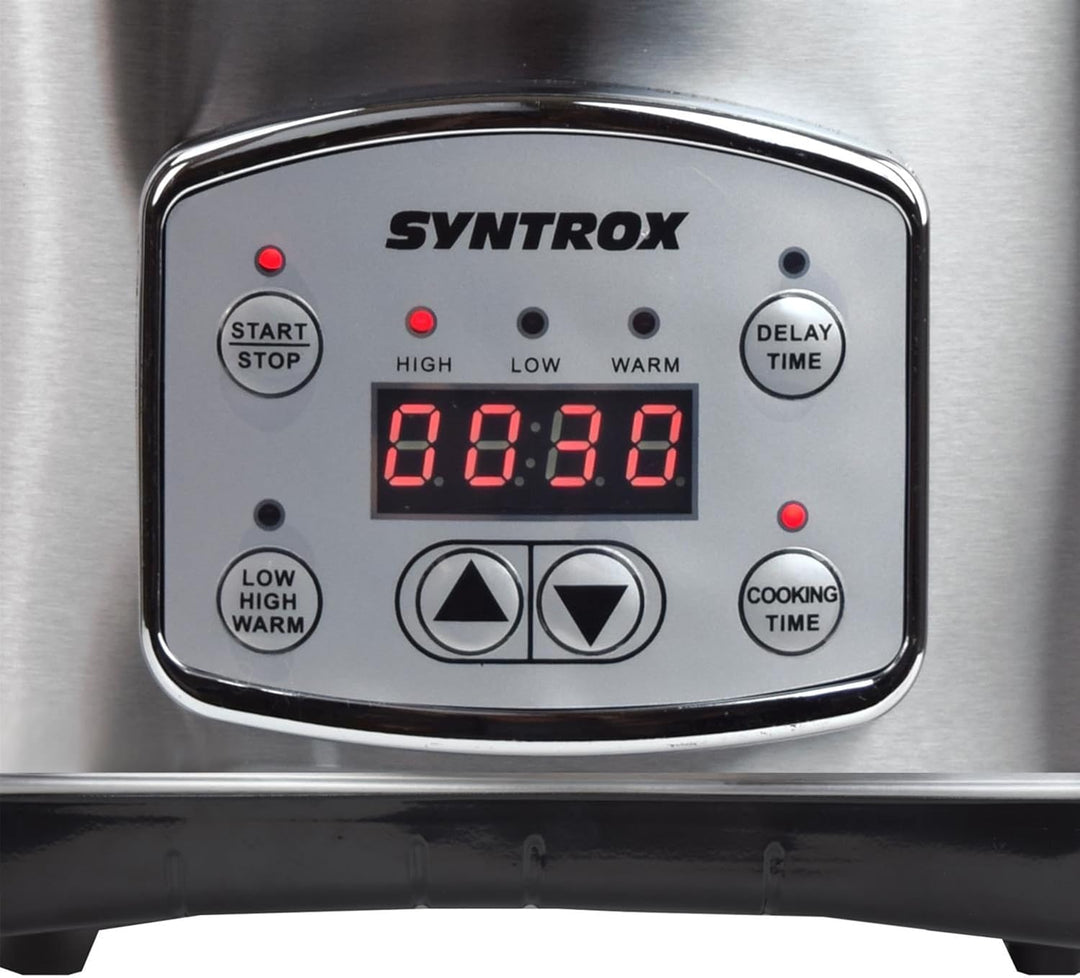 Syntrox 7,5 l Slow Cooker | Schmortopf | Schongarer | Multikocher Lotel, Warmhaltefunktion, Spülmasc
