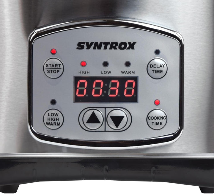Syntrox 7,5 l Slow Cooker | Schmortopf | Schongarer | Multikocher Lotel, Warmhaltefunktion, Spülmasc