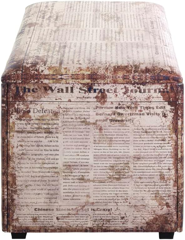 HAKU Möbel Sitztruhe, Kunstleder, Motiv, B 65 x T 40 x H 42 cm Wall Street 65 x 40 x H 42 cm Motiv,