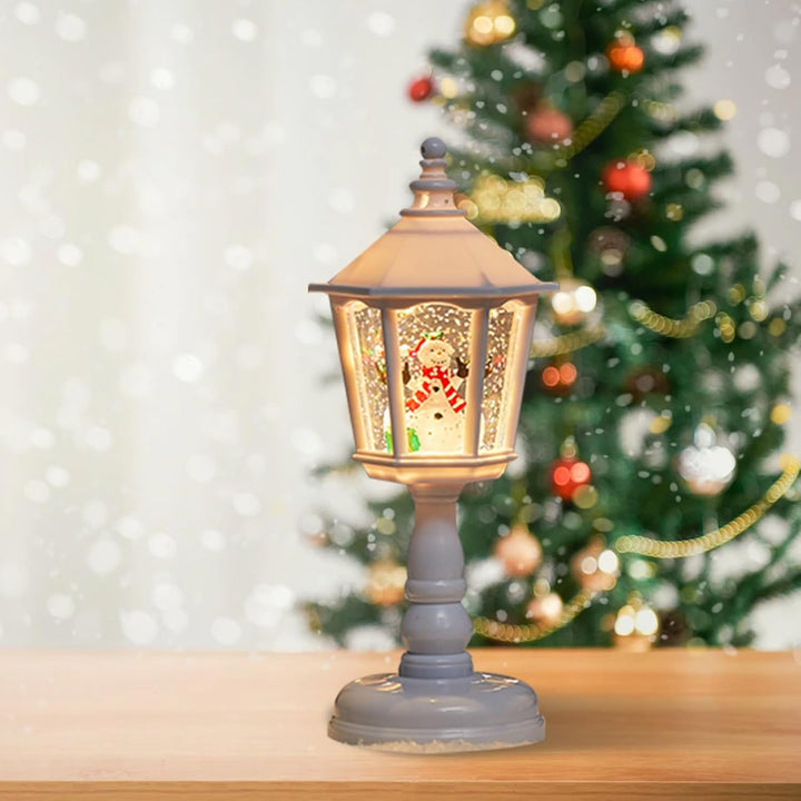 Weihnachtslaterne Schneekugel | Deko Schneekugel Licht | Glitzer Weihnachtslaterne Deko Für Tisch Wo