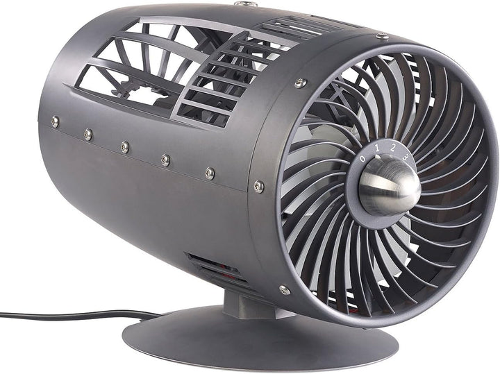 Sichler Haushaltsgeräte Retro Ventilator leise: Designer-Objekt: Tischventilator im Turbinen-Look, Ø