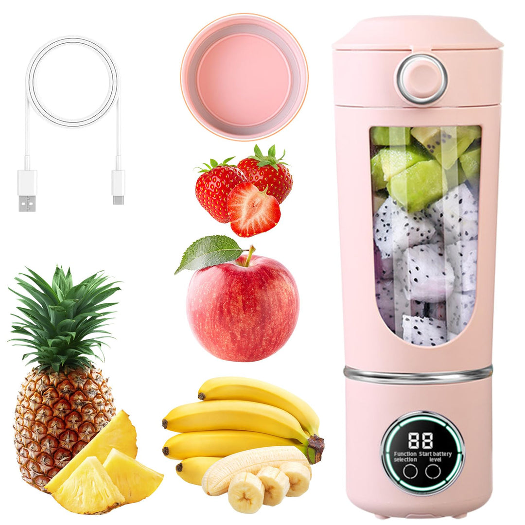 Tragbarer Mixer, 700 ml Maker to Go Mini-Standmixer mit 12-Klingen Edelstahl, Portable Blender USB A
