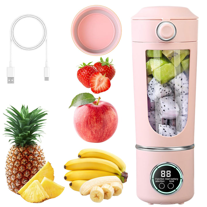 Tragbarer Mixer, 700 ml Maker to Go Mini-Standmixer mit 12-Klingen Edelstahl, Portable Blender USB A