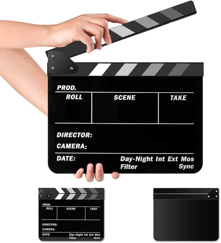 Filmklappe, Szene Acryl Filmklappe,Film Requisiten Schwarz, Mit Kostenloses Kit, Regieklappe Farbstr