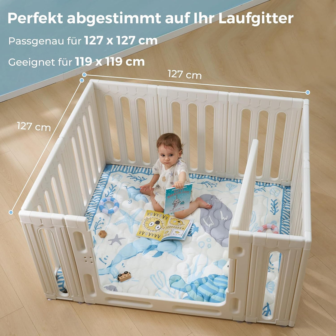 Momcozy Spielmatte Baby für den Boden, 127x127 cm verdickte Krabbeldecke, Spielunterlage für Baby Ba