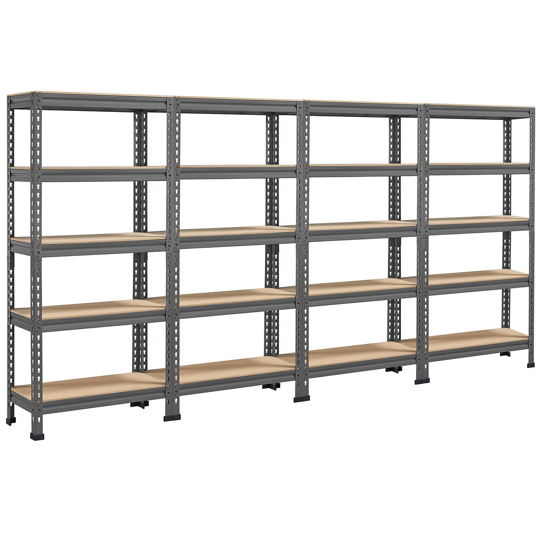 Yaheetech 5 Böden Eckregale, Lagerregale Metall, Schwerlastregale 3000 KG belastbar, Kellerregal, St