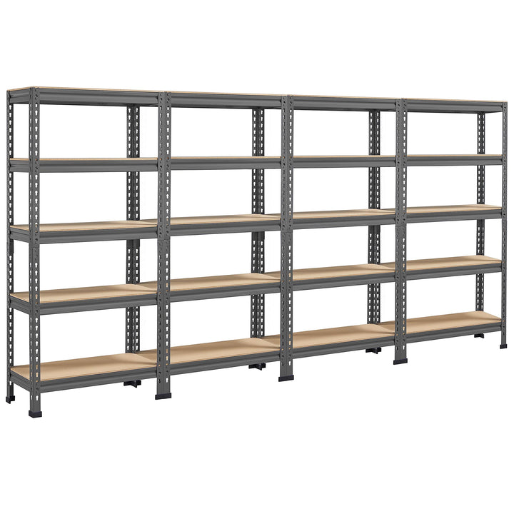 Yaheetech 5 Böden Eckregale, Lagerregale Metall, Schwerlastregale 3000 KG belastbar, Kellerregal, St