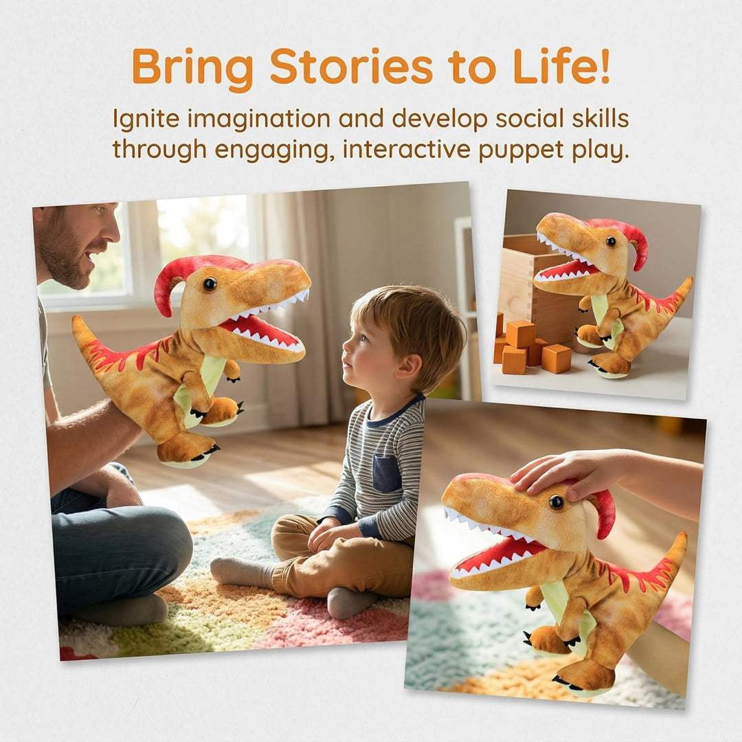 Dinosaurier-Handpuppen für Kinder, Kleinkind enthält Triceratops und Tyrannosaurus Rex mit beweglich