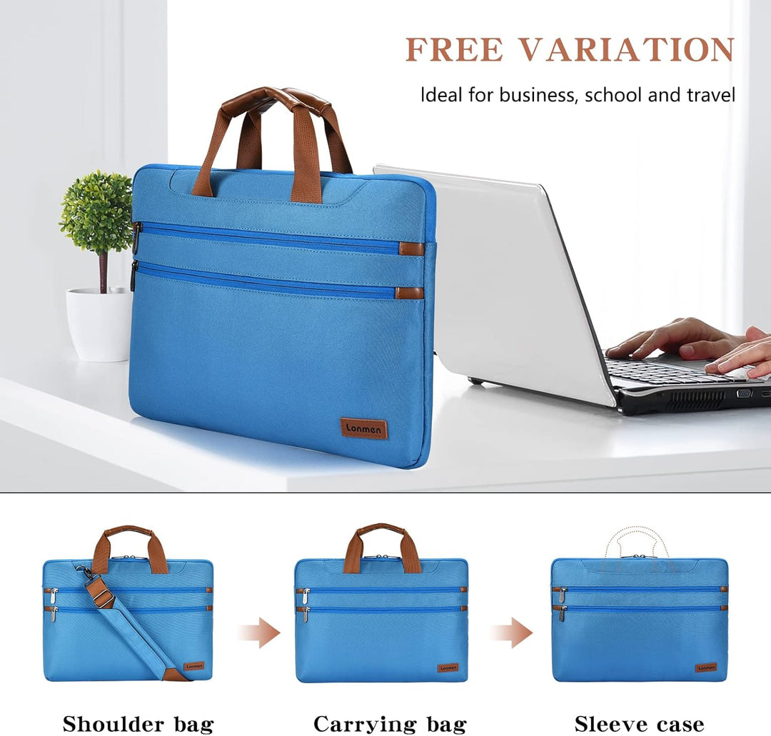 LONMEN 14 Zoll Laptop Hülle Wasserdicht Schultertasche Tasche Kompatibel mit 15" MacBook Pro 2019 /