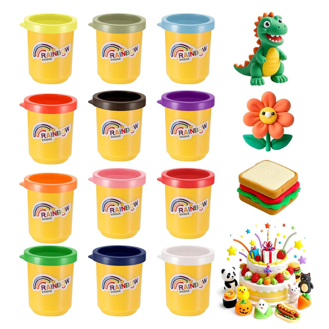Zocipro Knete Set für Kinder, 12er Set Knetmasse für Fantasievolles und Kreatives Spielen, 12 Farben