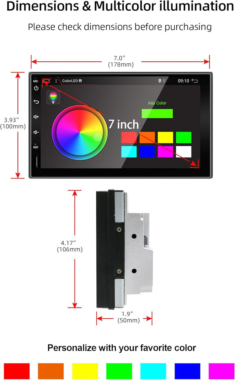 JOYX Android 10 Doppel Din Autoradio Mit GPS Navi -2G RAM + 32G ROM - Rückfahrkamera KOSTENLOS - 7 Z