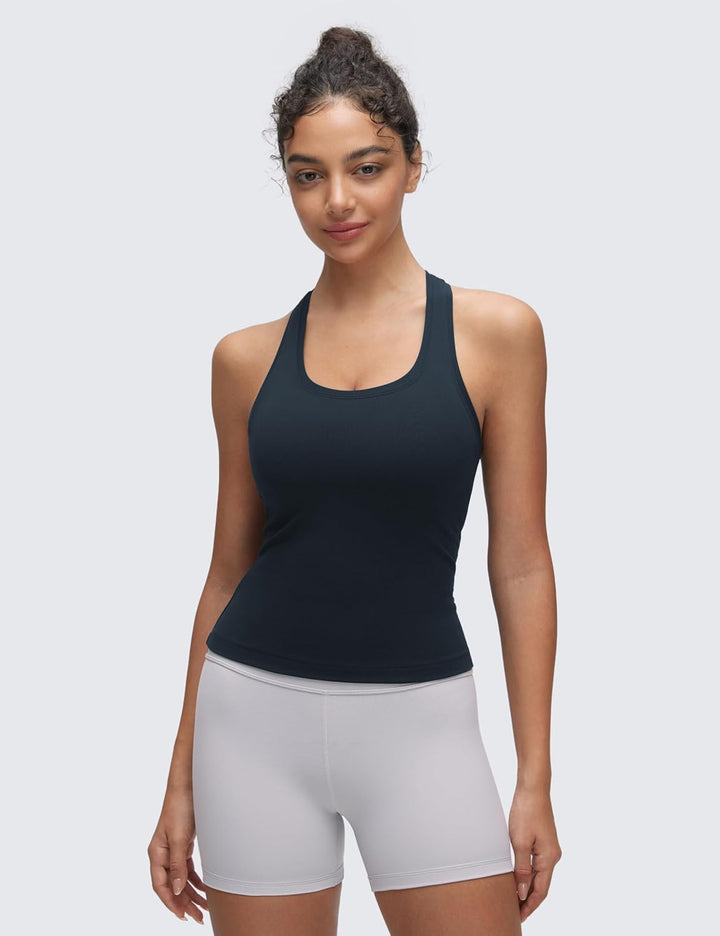 CRZ YOGA Butterluxe Damen Gym Ärmelloses Shirt Sommer Yoga Tank Top Racerback Lang Sport Tops Fitnes