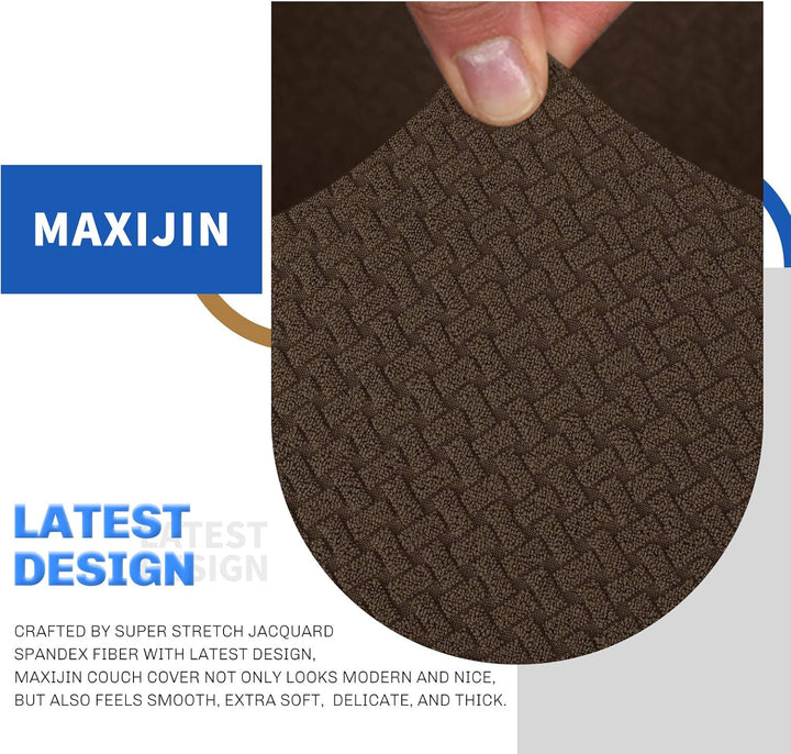 MAXIJIN Creative Jacquard Couchbezüge für 2-Sitzer, Super Stretch rutschfeste Liebessitz Sofabezug f