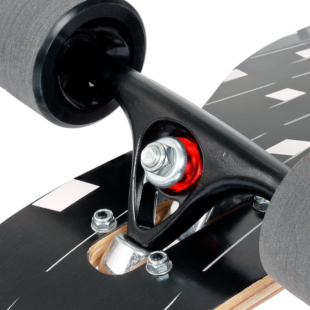 Mach1 Bambus Longboard mit Keramik Kugellager + T-Tool - Skateboard Drop Through Cruiser Komplettboa