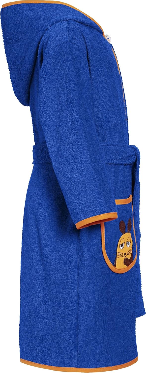 Playshoes Unisex Kinder Frottee-Bademantel Morgenmantel 86-92 marine Die Maus, 86-92 marine Die Maus