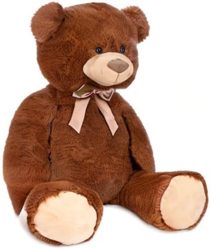 BRUBAKER XXL Teddybär 100 cm - Dunkelbraun - Stofftier Plüschtier Kuscheltier Braun, Braun