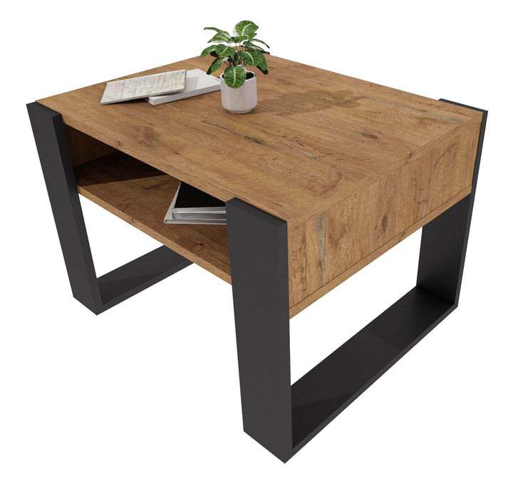 Couchtisch 65×53.6 cm – Wohnzimmertisch aus Holzwerkstoff, Stabiler & moderner Kaffeetisch mit zusät