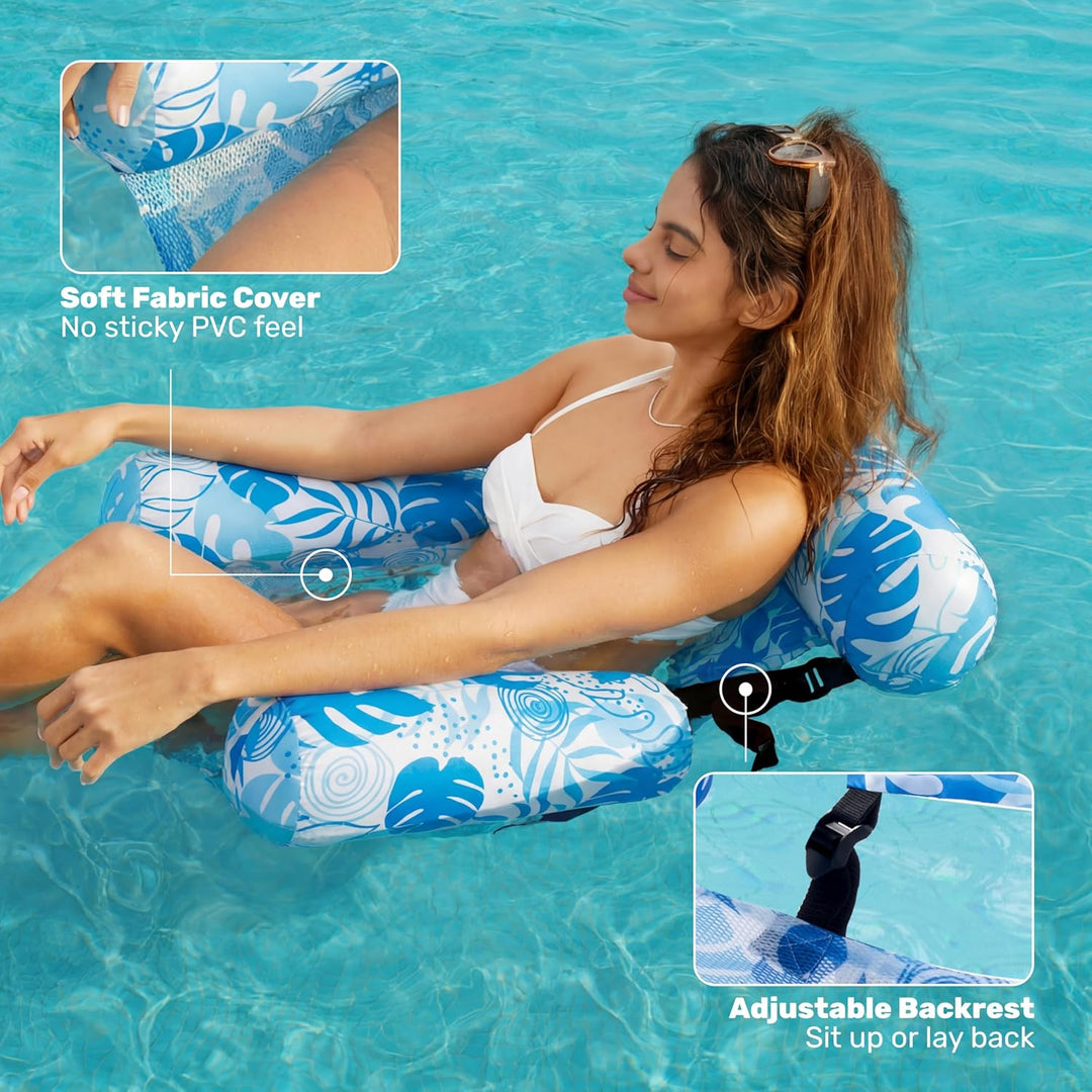 Sloosh Aufblasbare Wasser Pool Luftmatratze für Erwachsene, 2er schwimmende Pool-Flösse, Aufblasbare