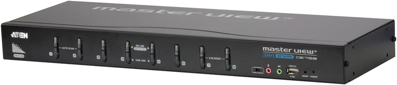 Aten CS1768 8-Port USB DVI KVM Switch, Schwarz