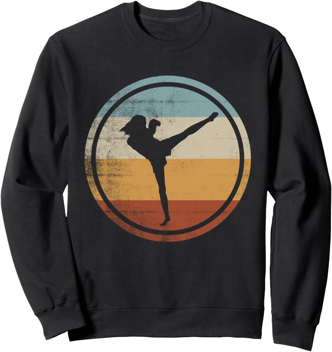Retro Design Kickboxerin Training Kickboxen Sweatshirt
