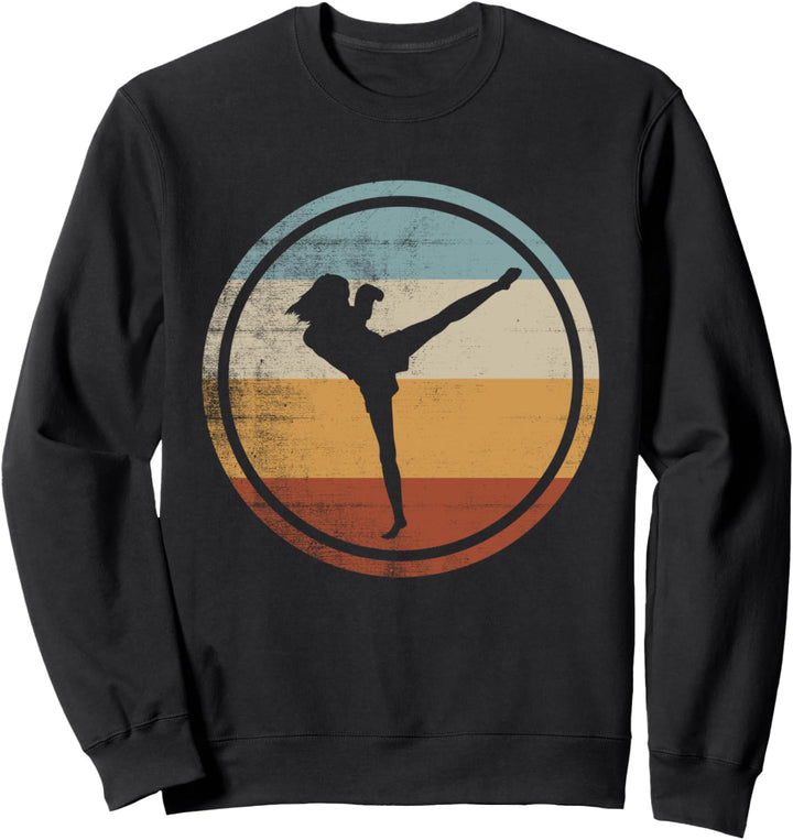 Retro Design Kickboxerin Training Kickboxen Sweatshirt