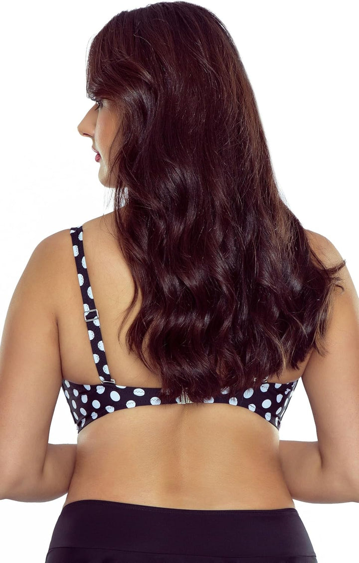 VIVISENCE Bikini BH Dame Bademode Soft Cups Gestreift Regulierbar EU 3203 75E Gepunktet, 75E Gepunkt