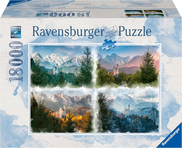 Ravensburger Puzzle 16137 - Märchenschloss in 4 Jahreszeiten - 18000 Teile Puzzle für Erwachsene und