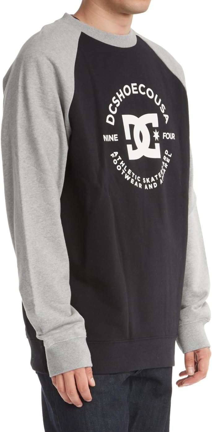 DC Shoes Herren Dc Star Pilot Raglan Crew Sweatshirt S Black/Grey Heather, S Black/Grey Heather