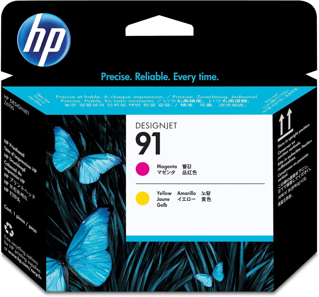 HP 91 DesignJet Druckkopf | Tinte für DesignJet Z6100 (C9461A) Magenta/Gelb, Magenta/Gelb