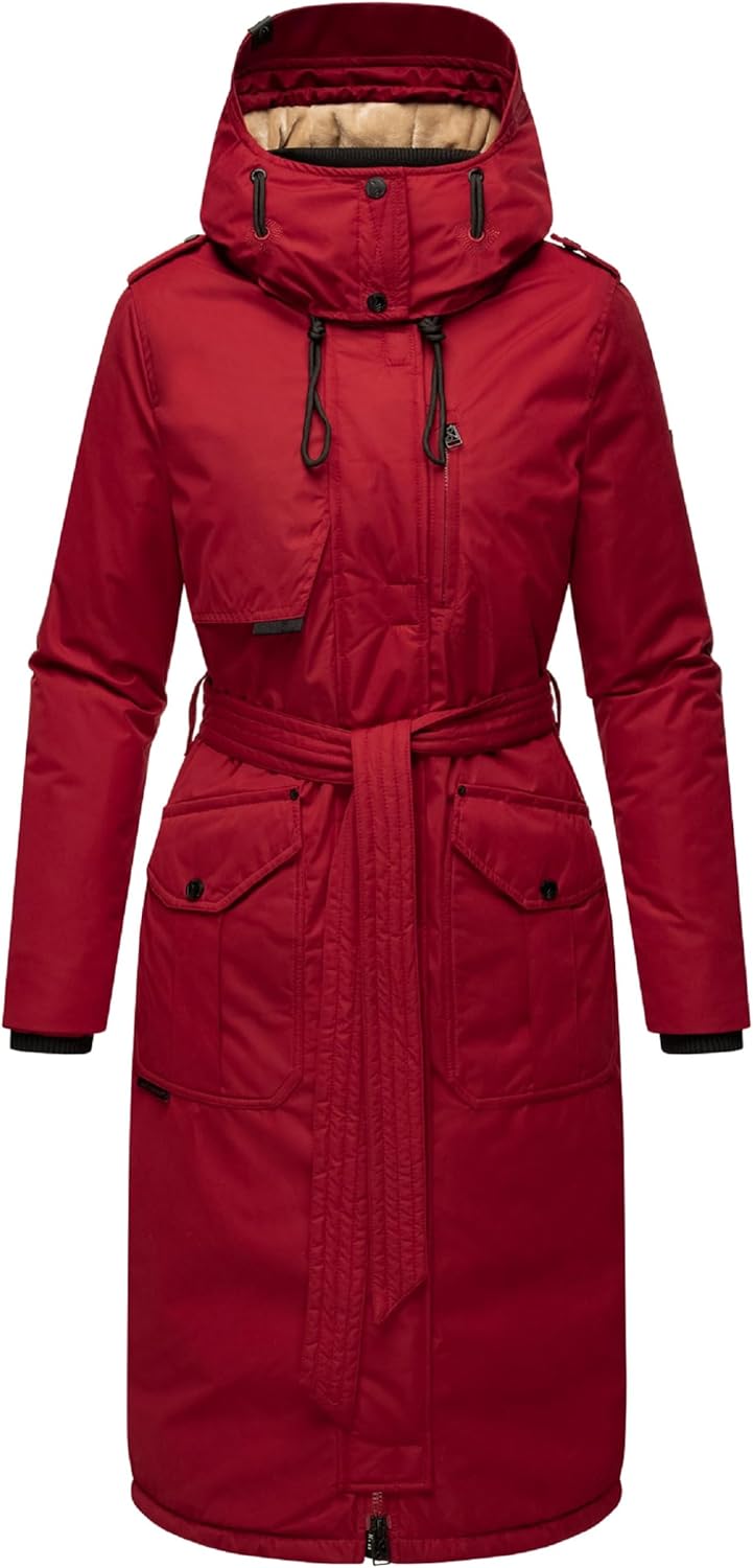 Navahoo Damen Wintermantel Warmer Parka lang mit hohem Kragen und weicher Kapuze Hokulanii XS-XXL XL