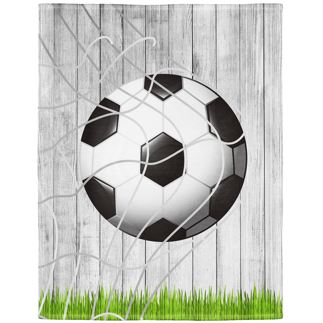 YISUMEI Decke 150x200 cm Kuscheldecken Sanft Flanell Weich Fleecedecke Bettüberwurf Fussball Holz Gr