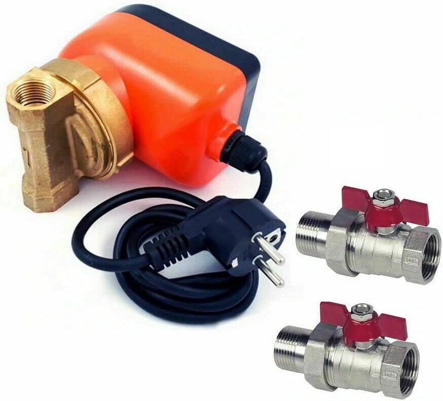 ZIRKULATIONSPUMPE 15-15 BRAUCHWASSERPUMPE 1/2" UMWÄLZPUMPE TRINKWASSER + Zubehör (15-15 + Ventile),